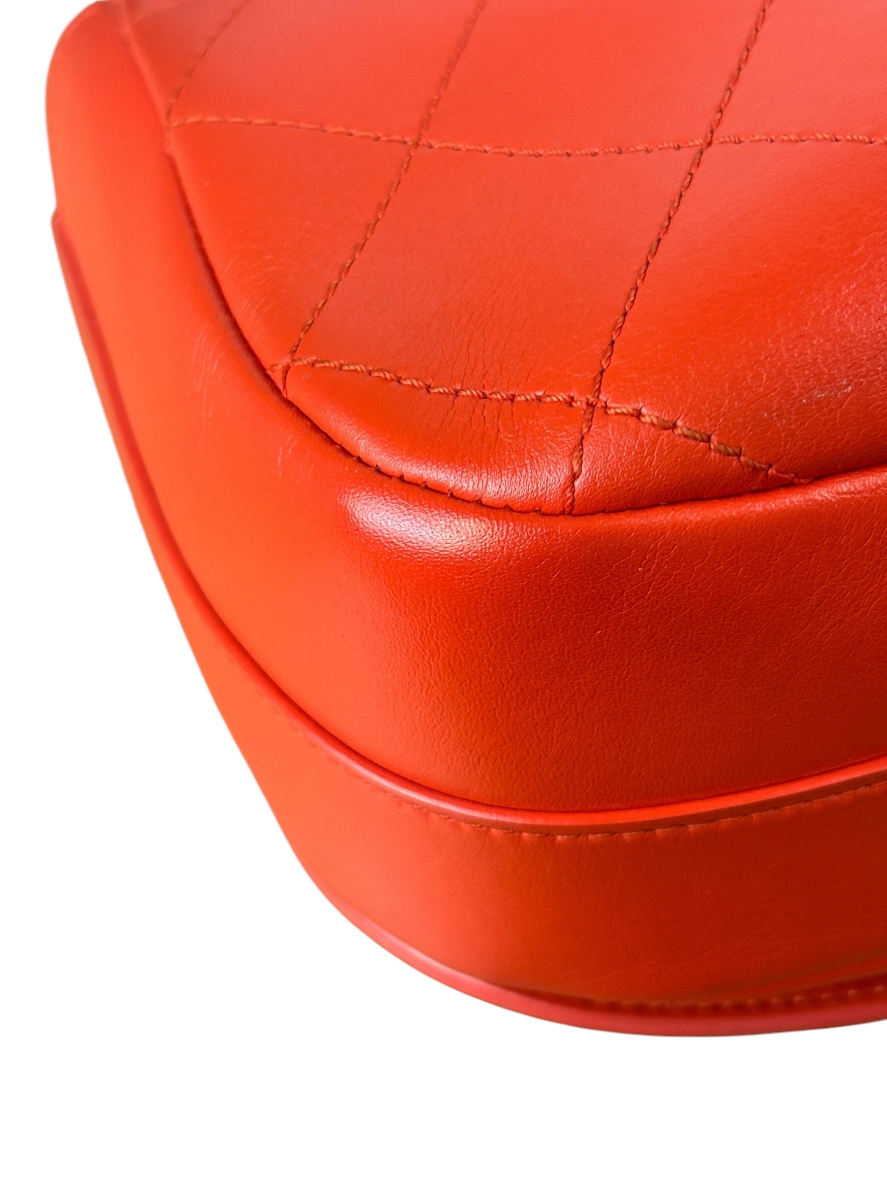 Chanel Red Quilted Calfskin Small Ring My Flap Crossbody Bag 2017