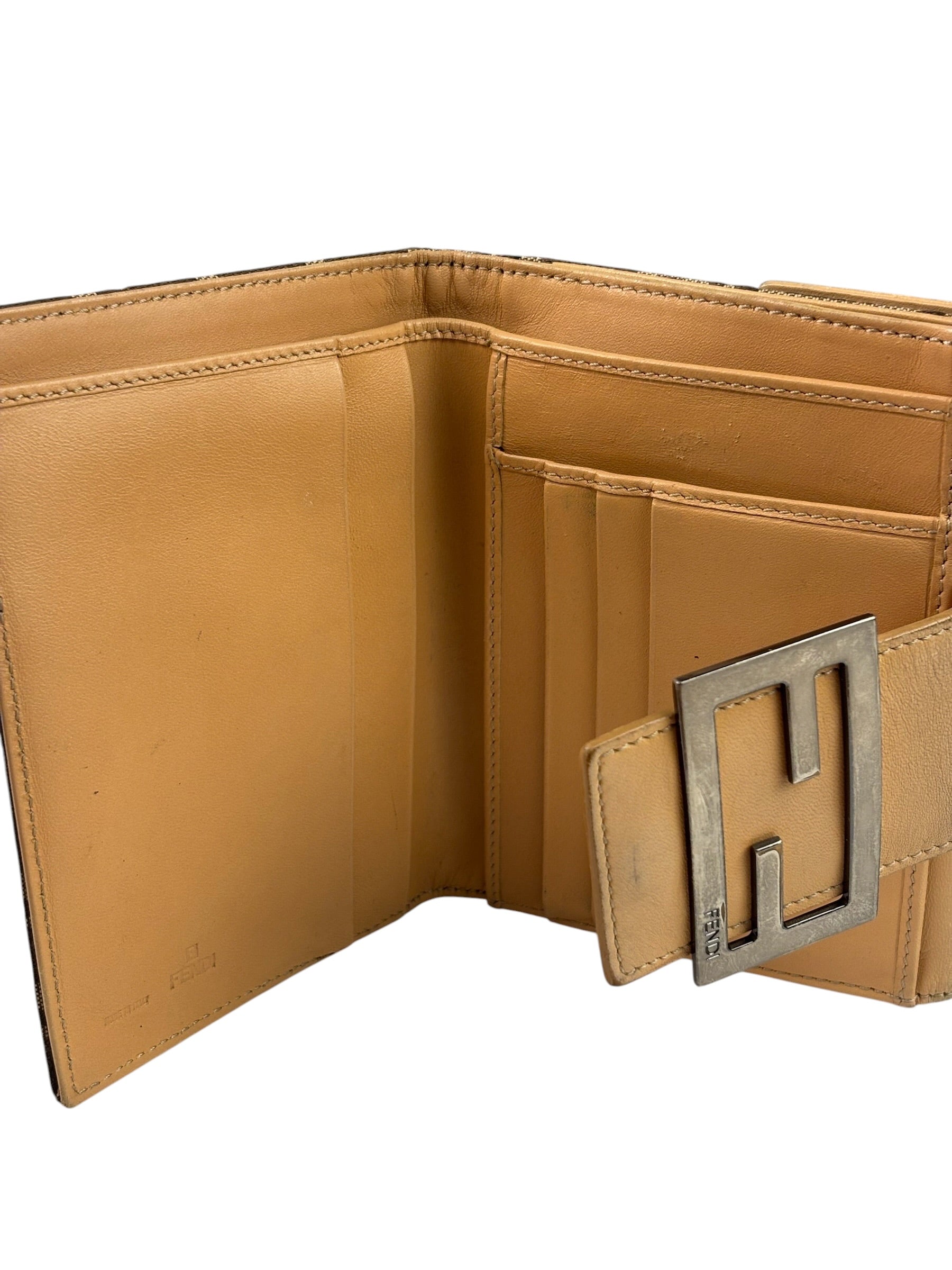 Fendi Beige Zucca Bi-Fold Wallet