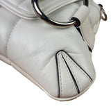 Gucci White Leather Horsebit Shoulder Bag