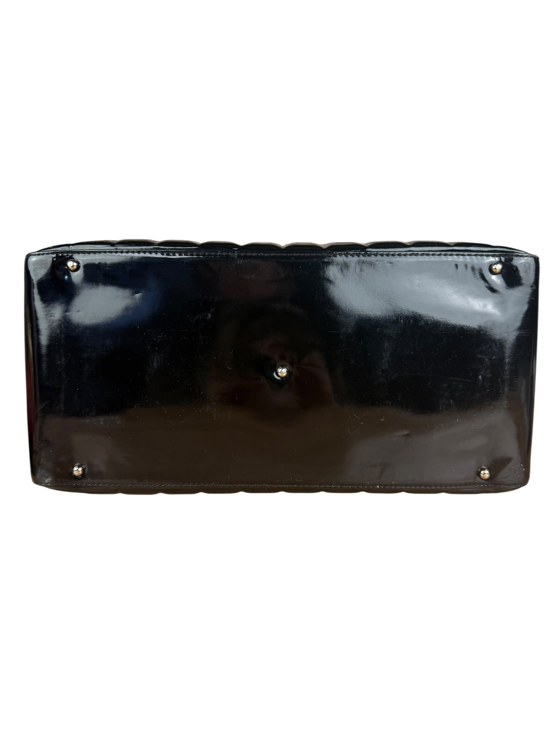 Chanel Black Patent Chocolate Bar Bowler Bag 2002