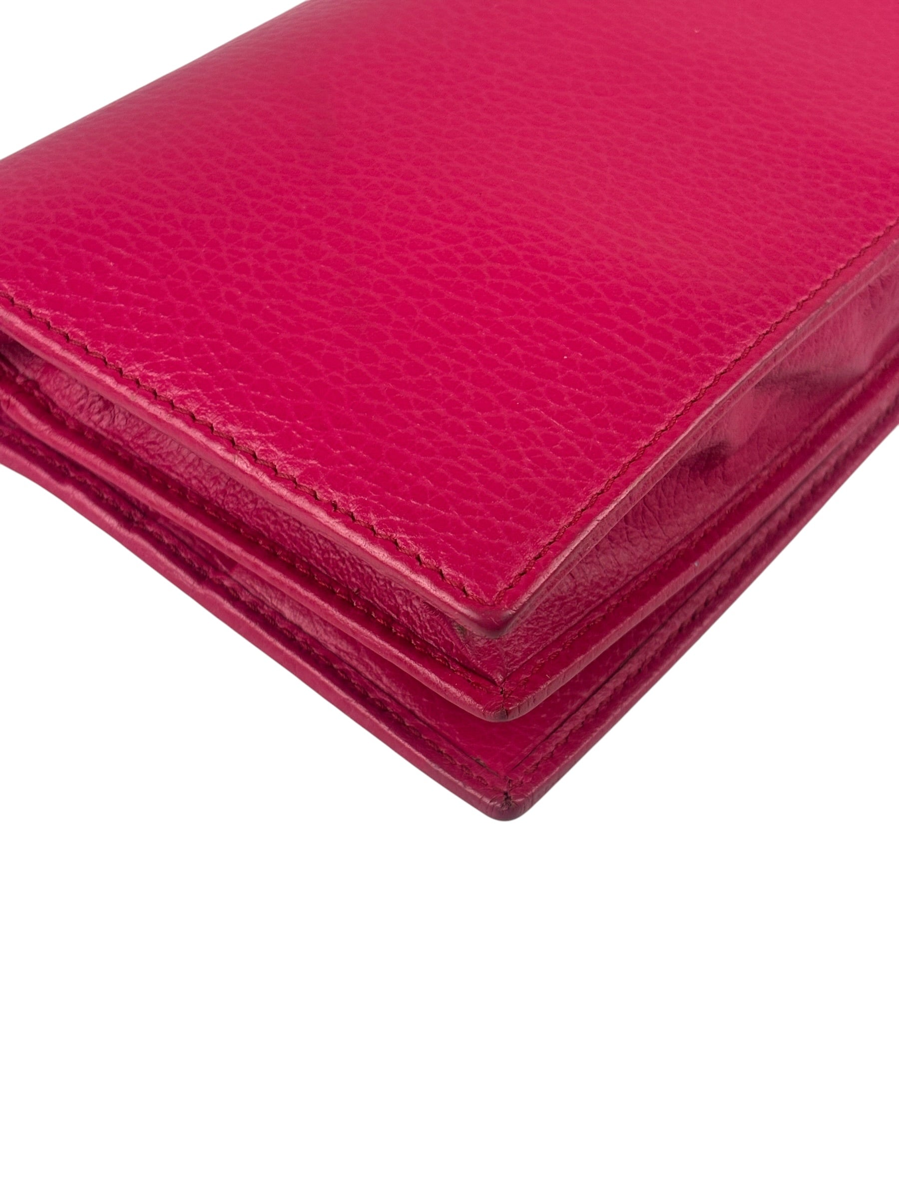 Gucci Pink Leather Swing Wallet/Pochette