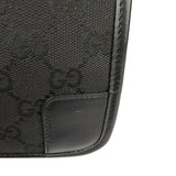 Gucci Black Canvas Leather Trim Shoulder Bag