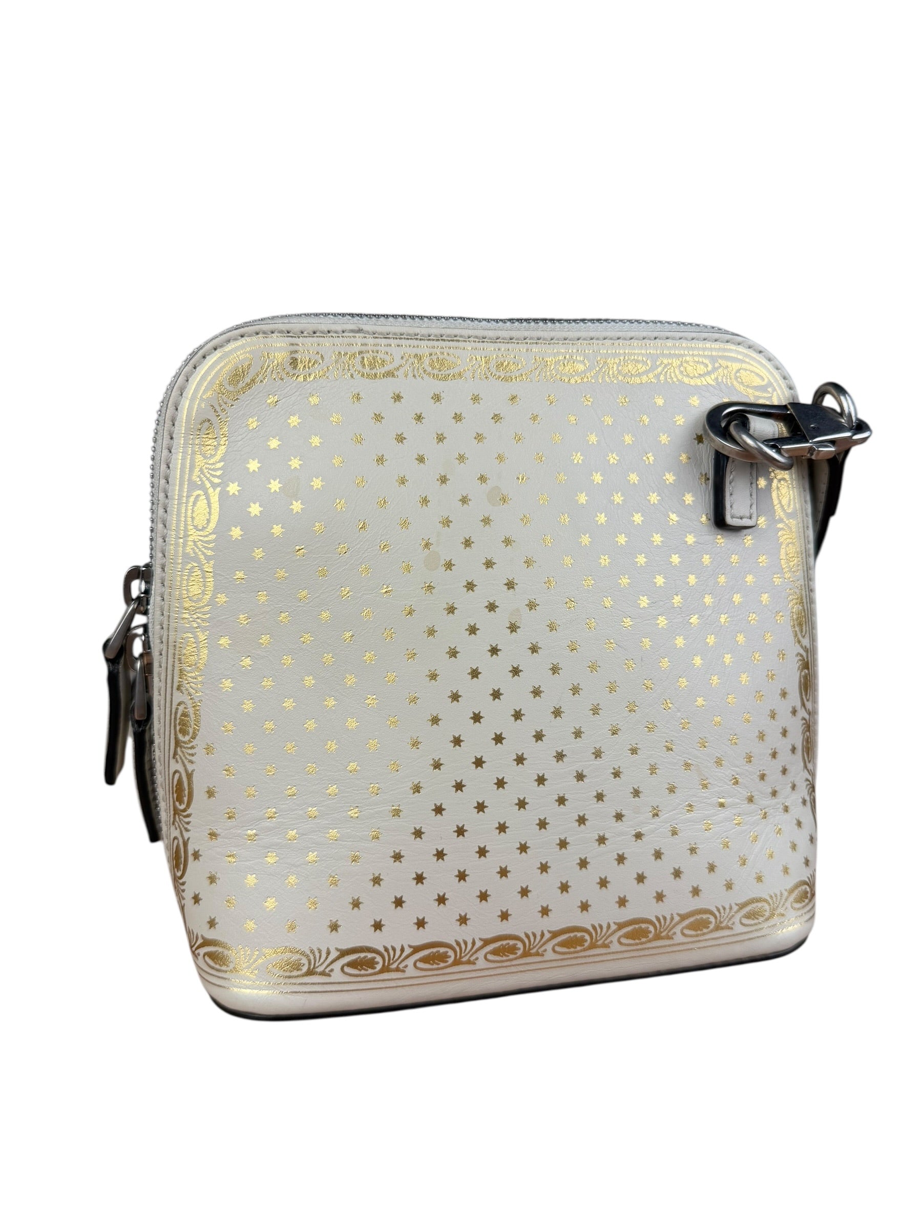 Gucci White Leather Stars Guccy Mini 2Way Bag