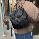 Prada Vintage Black Nylon Drawstring Backpack