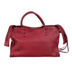 Balenciaga Red Leather Blackout City Two-Way Bag