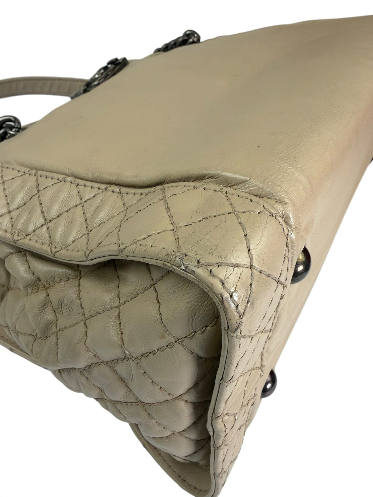 Chanel Beige Lambskin Boy Reverso Shopping Tote 2013