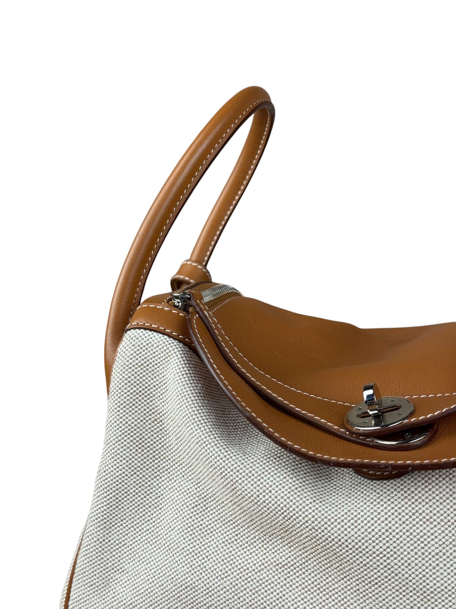 Hermes Toile Swift Canvas/Leather Lindy 30 Beige/Brown 2007