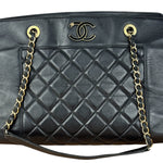 Chanel Vintage Black Quilted Mademoiselle Leather Shoulder Bag