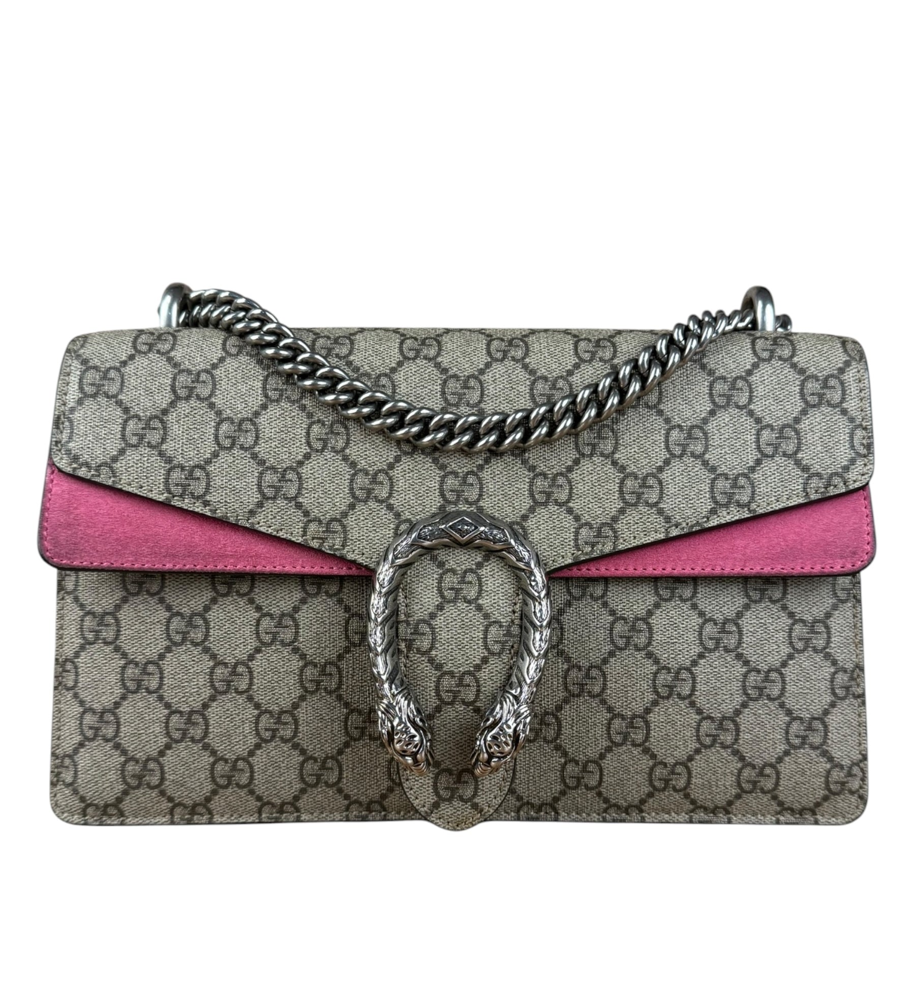 Gucci Dionysus GG Supreme Shoulder Bag Beige/Pink