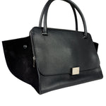Celine Black Leather/Suede Trapeze Medium Handbag