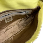 Fendi Yellow Wave Buckle Leather Baguette