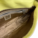 Fendi Yellow Wave Buckle Leather Baguette