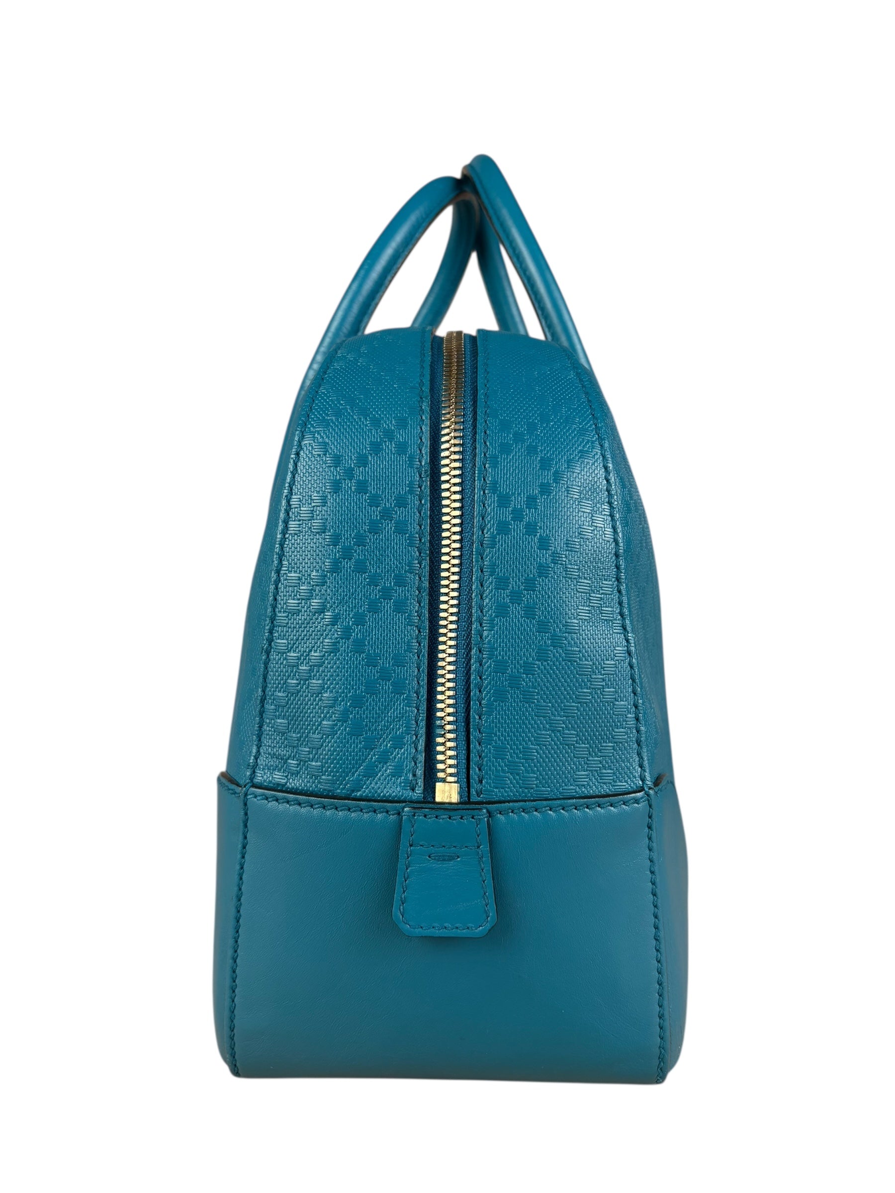 Gucci Diamante Bright Blue Leather Top Handle Bag