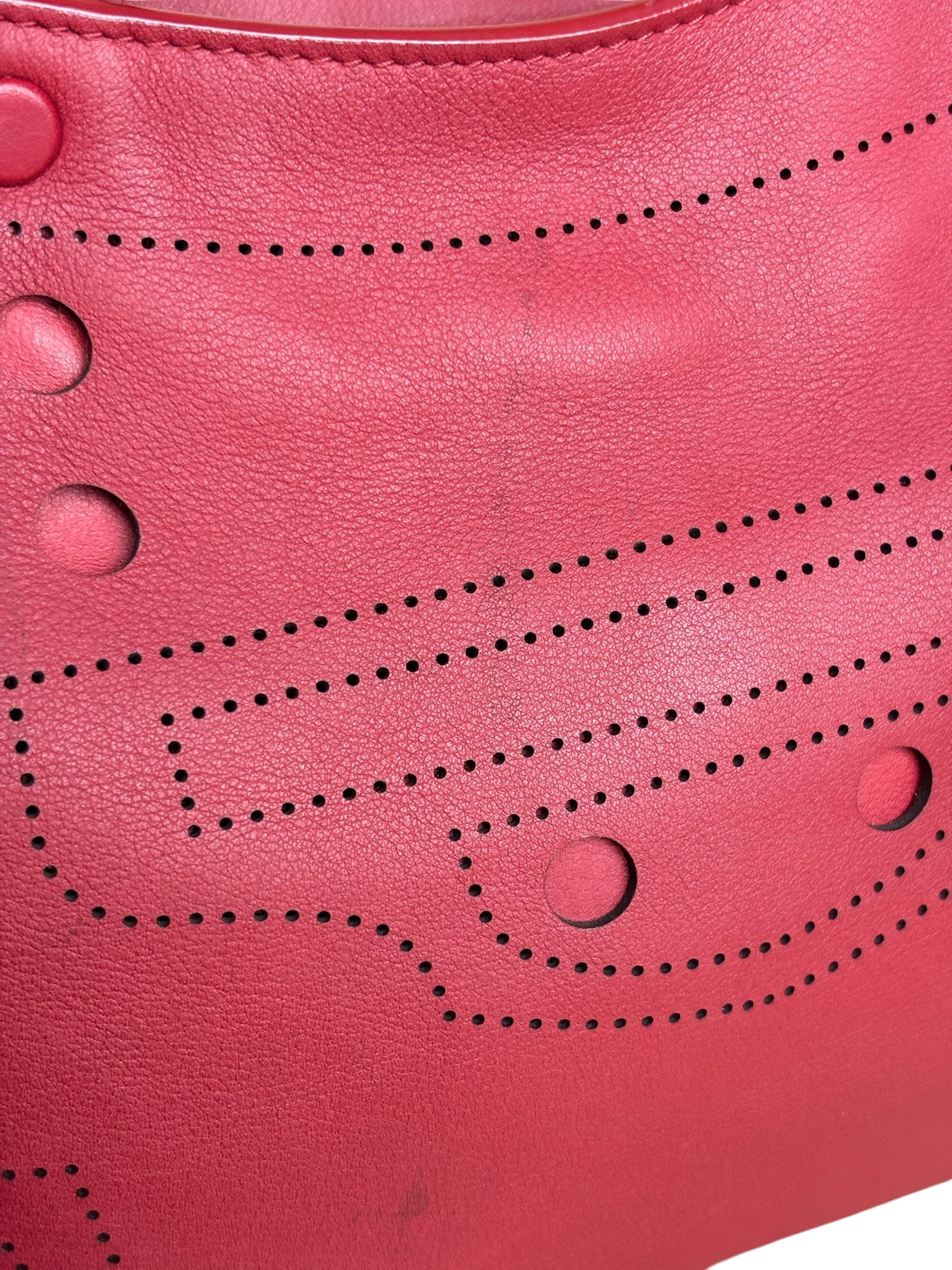 Balenciaga Red Leather Blackout City Two-Way Bag