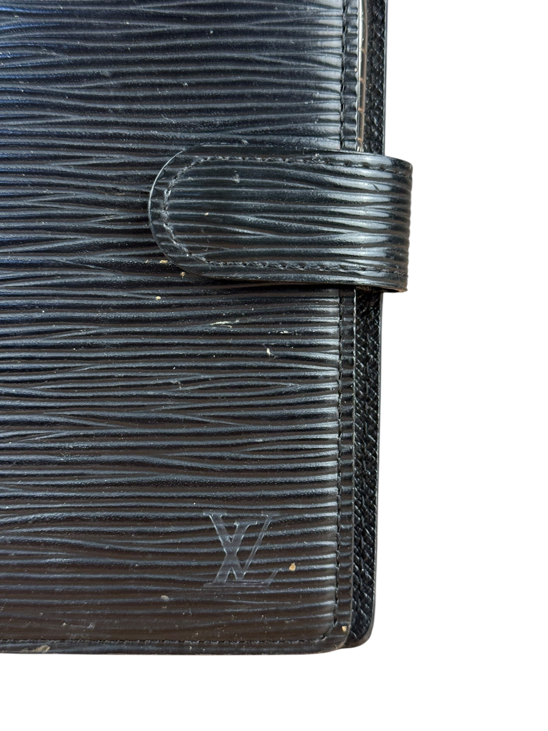 Louis Vuitton Black Epi Agenda & Silver Pen