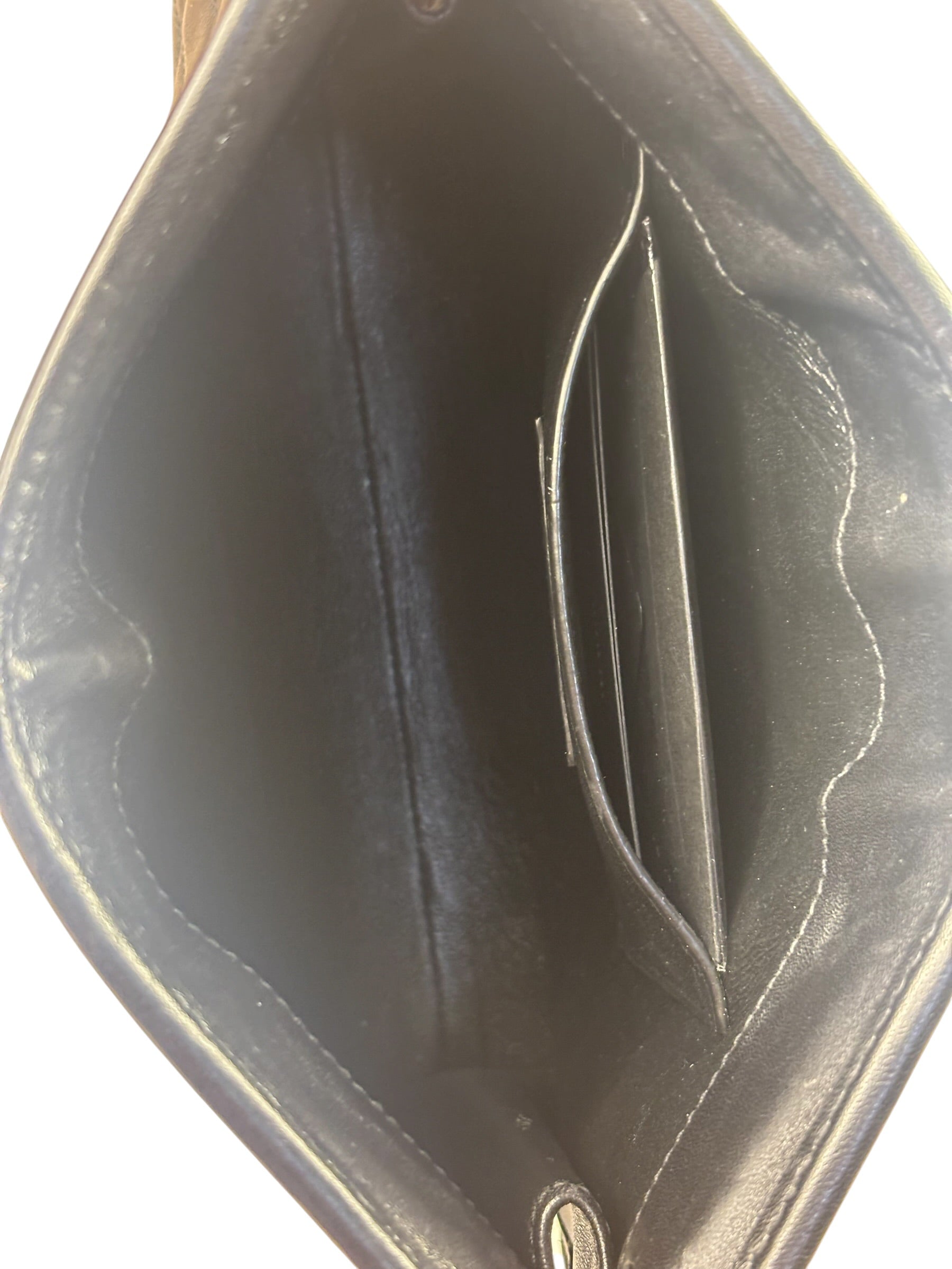YSL Black Leather Baby Victoire Chain Clutch
