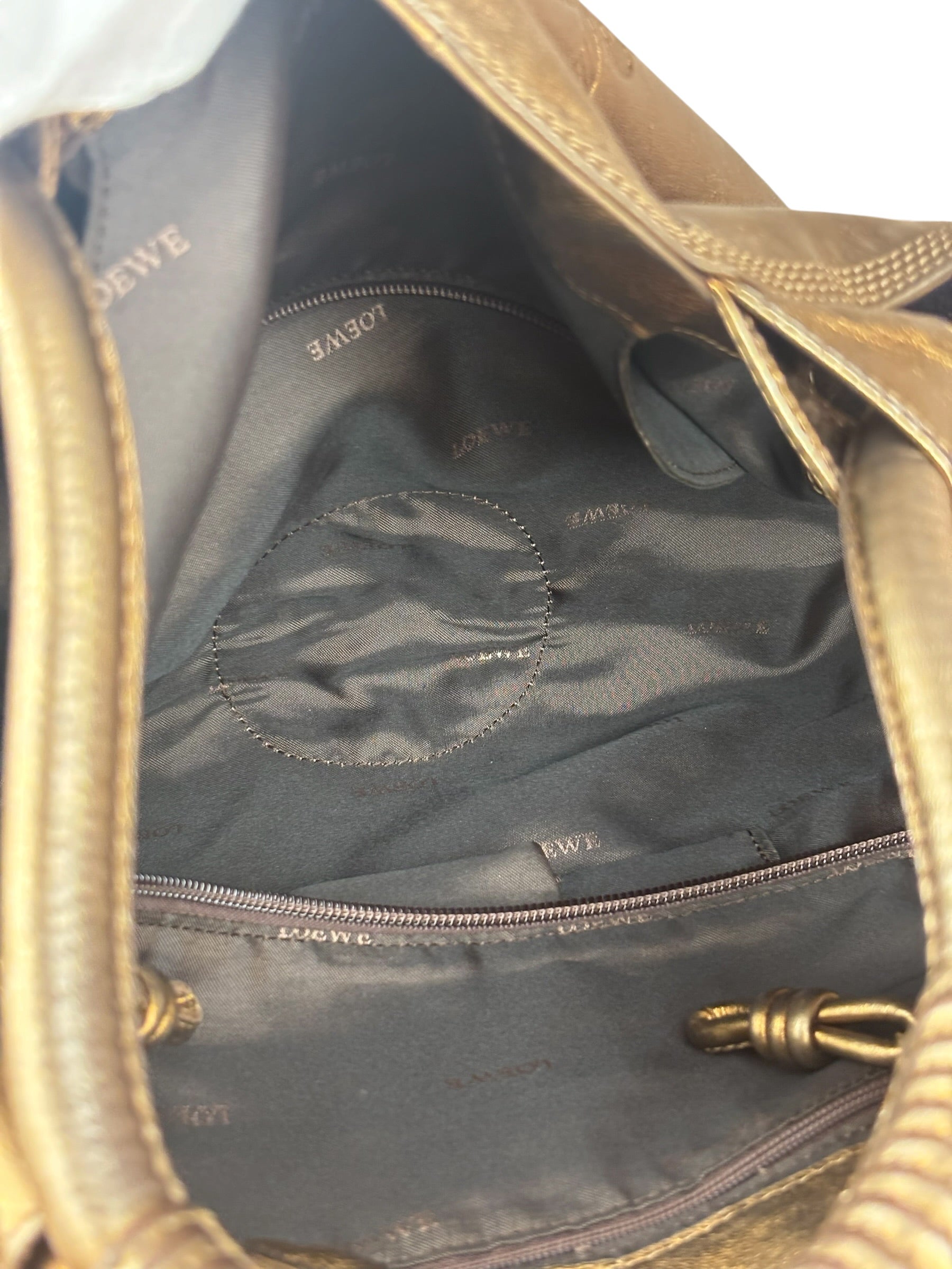 Loewe Vintage Metallic Brown Nappa Aire Hobo Tote Bag