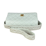 Chanel Vintage White Quilted Leather Flap Bag 1991