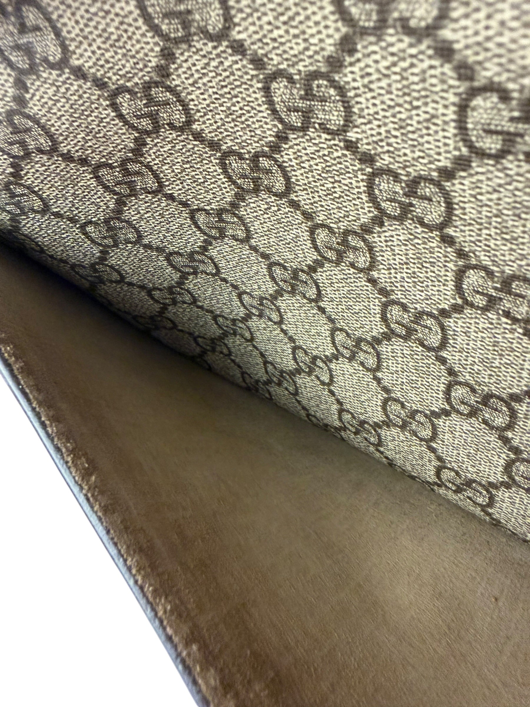 Gucci Beige GG Supreme Medium Dionysus Flap Bag