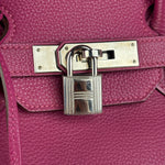 Hermes 2013 Plum Clemence Leather Palladium Birkin 35