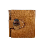 Fendi Bronze Bi-Fold Pebbled Leather Wallet