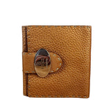 Fendi Bronze Bi-Fold Pebbled Leather Wallet