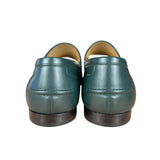 Gucci Green Leather Jordaan Horsebit Loafers