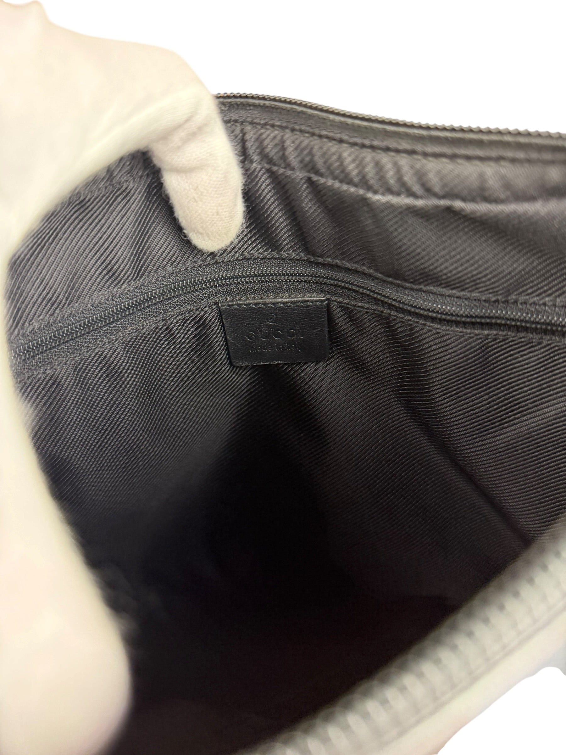 Gucci Vintage Black GG Canvas Shoulder Bag