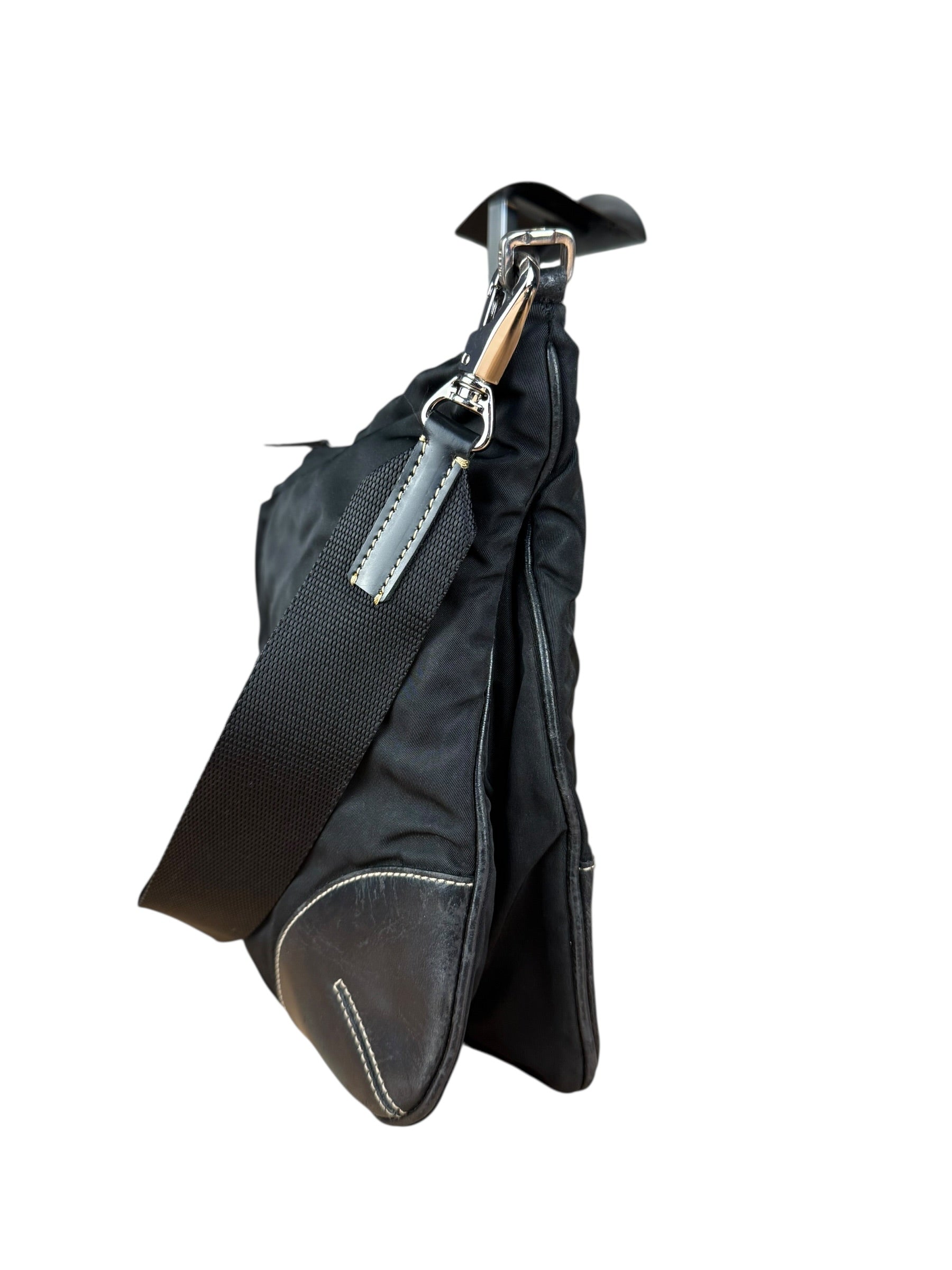 Prada Vintage Black Nylon Crossbody Bag