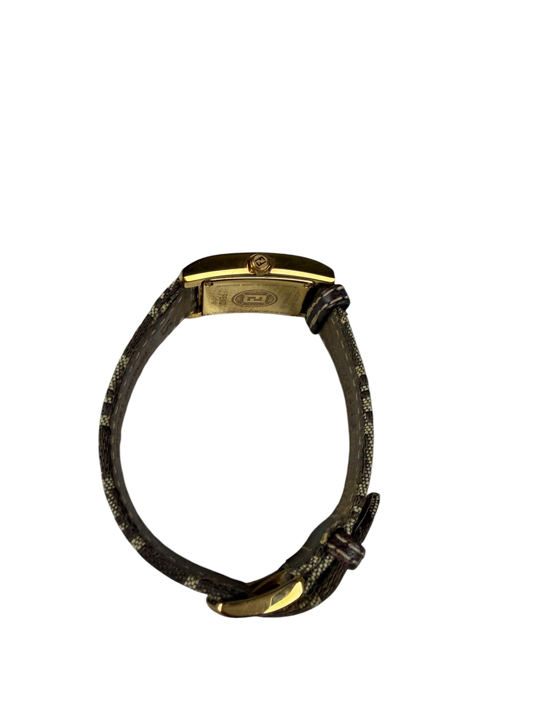 Fendi Tank Brown Dial FF Strap