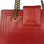 Chanel Red Leather Large Jetsetter Boy 2Way Handbag 2011