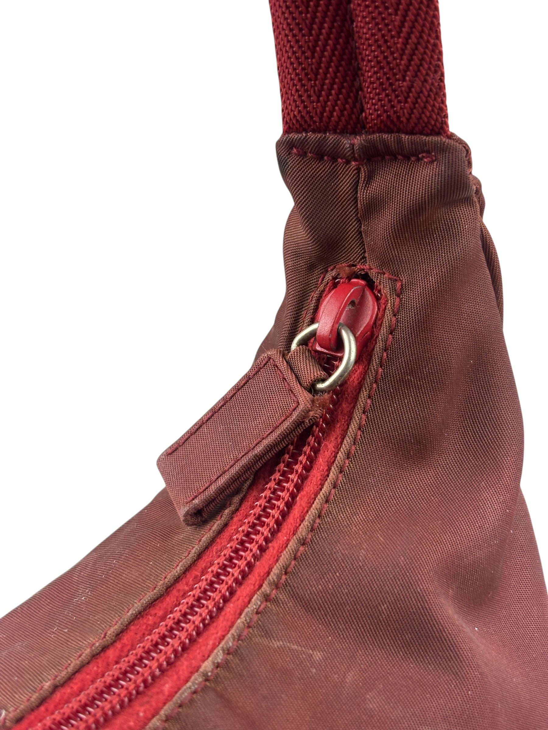 Prada Vintage Burgundy Nylon Pochette