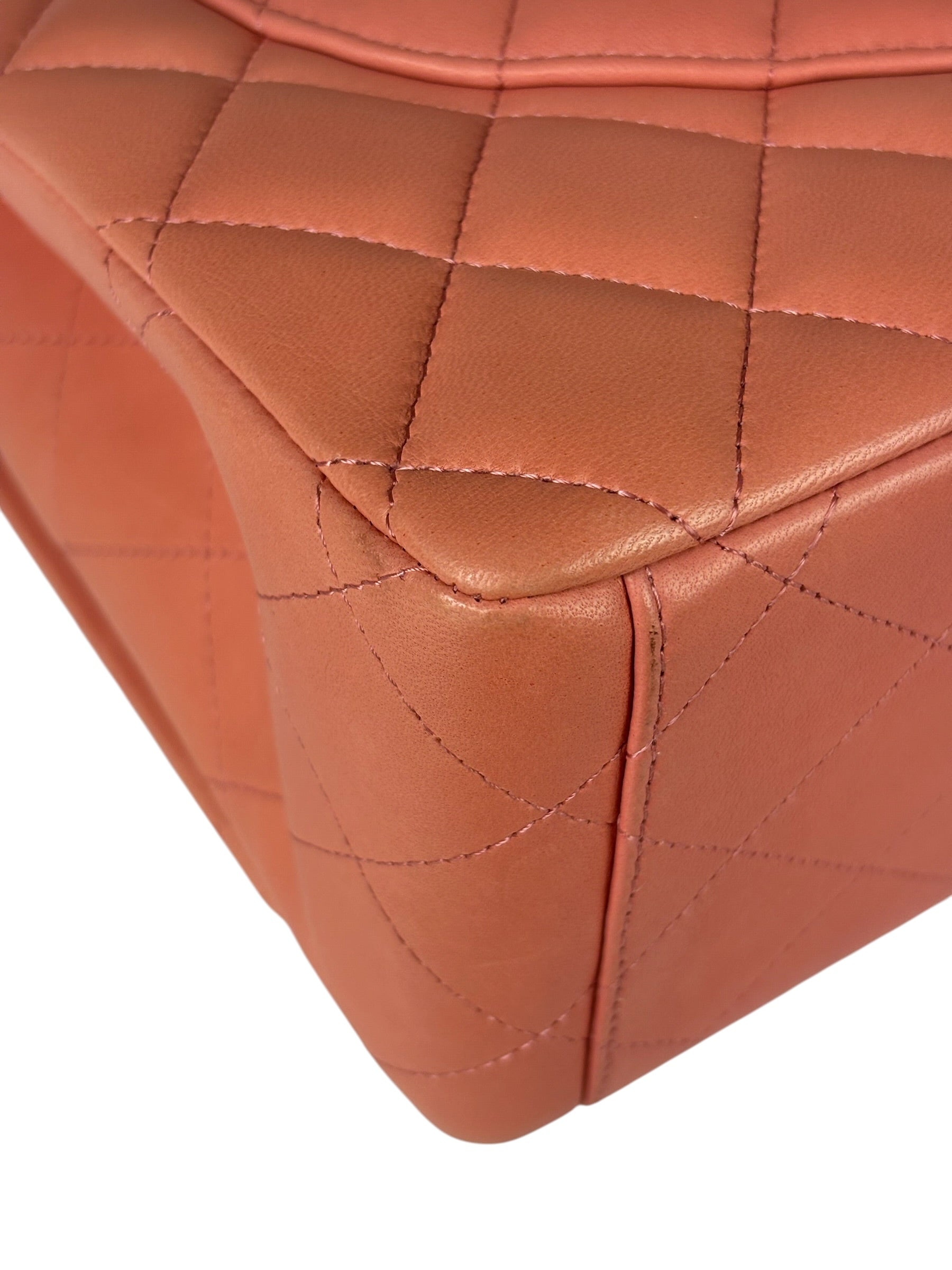 Chanel Pink Quilted Lambskin Classic Large Double Flap Bag 2012