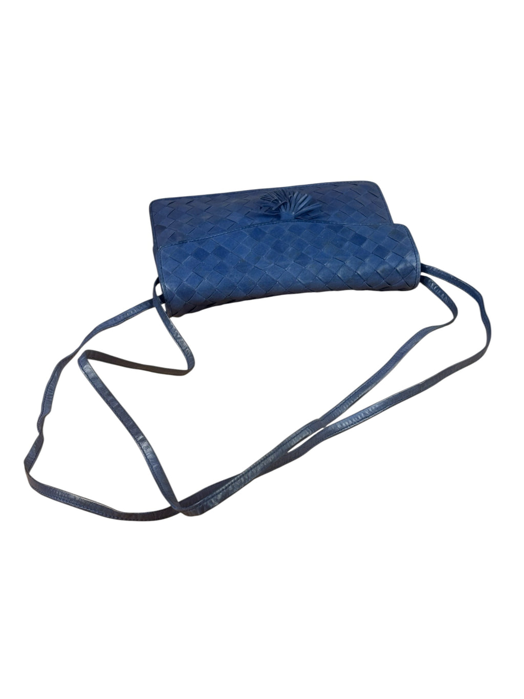 Bottega Veneta Navy Intrecciato Small Shoulder Bag