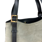 Loewe Suede Anagram Shoulder Tote Olive
