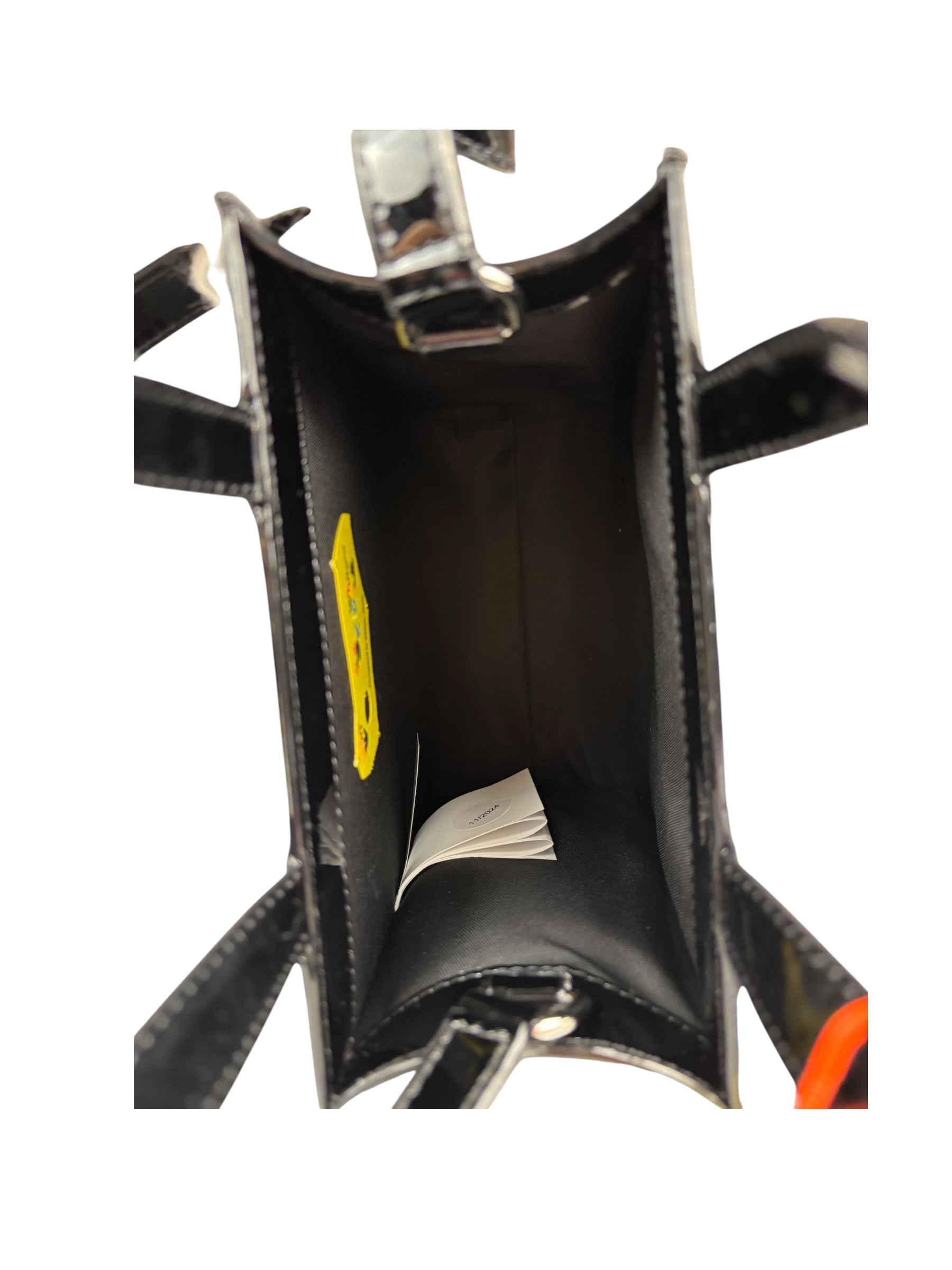Off-White Black Patent Leather Kids Butterfly Bookish Two-Way Bag