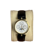 Gucci Vintage Black Leather Moonphase Triple Calendar Watch