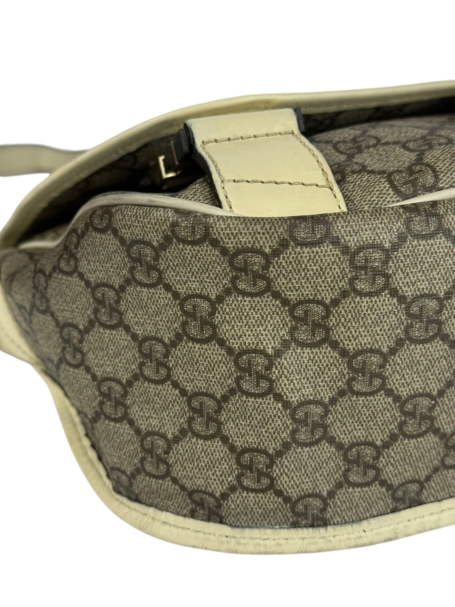 Gucci GG Leather Lined Flap Messenger Bag