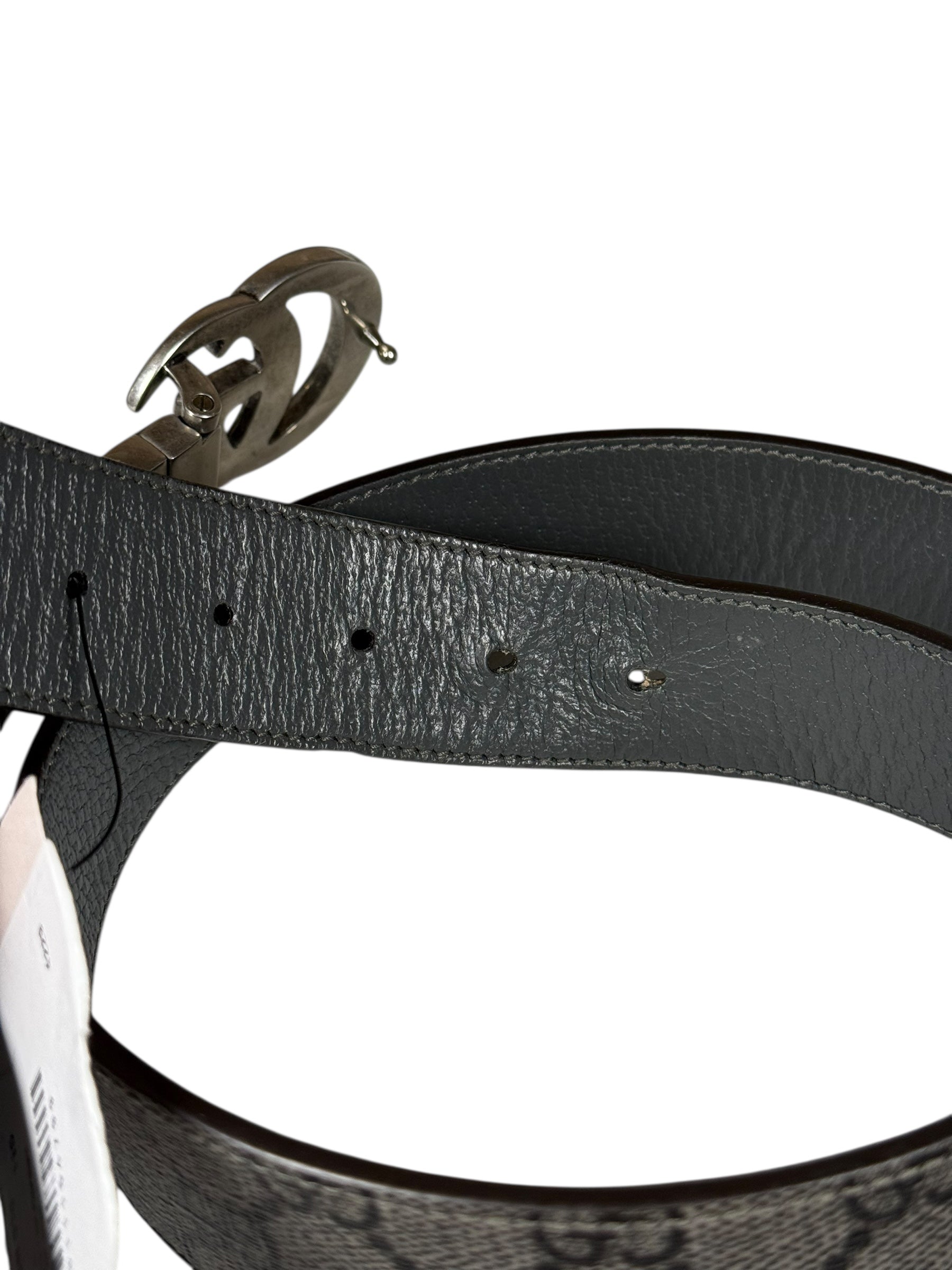 Gucci Belt Reversible Black GG Supreme/Black Silver Hardware