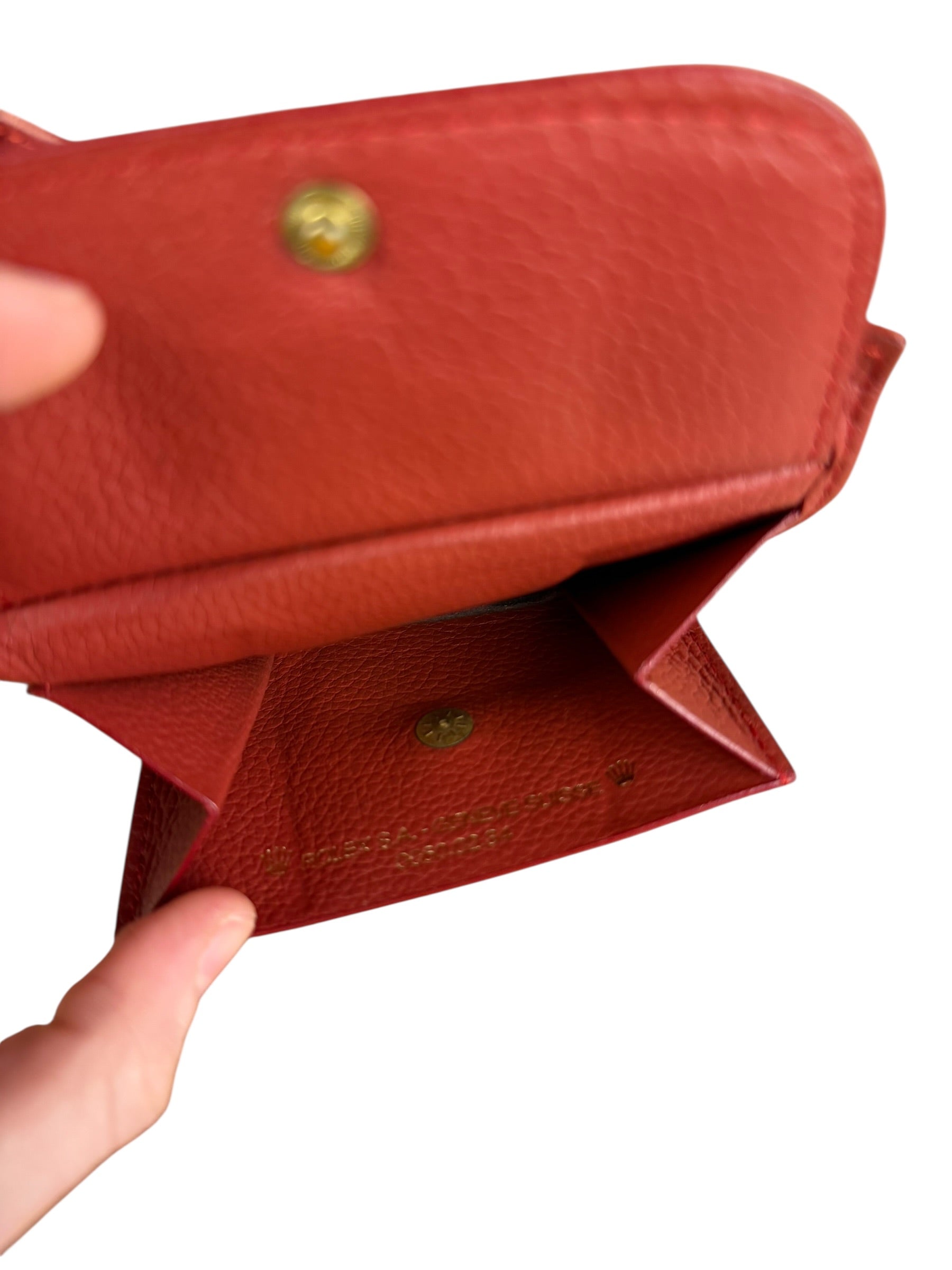 Rolex Red Leather Bifold Wallet