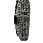 Fendi Navy Leather Trim Baguette