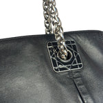 Christian Dior Black Leather Cannage Granville Chain Tote