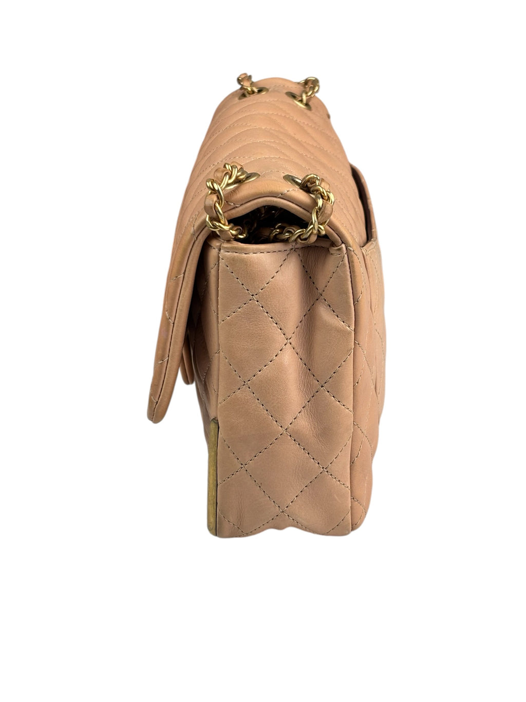 Chanel Blush Pink Quilted Lambskin Rock The Corner Flap Bag 2017