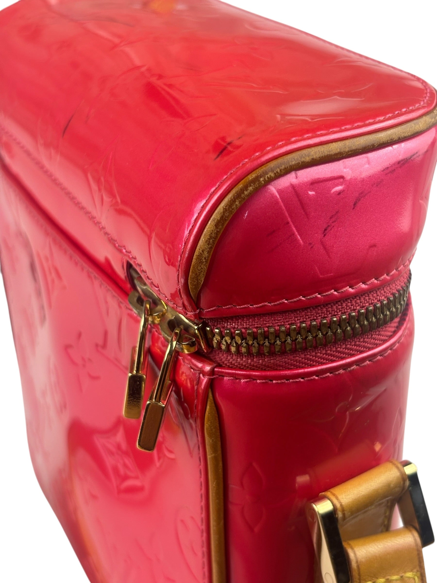 Louis Vuitton Vintage Fuchsia Pink Vernis Sullivan Verrical Crossbag