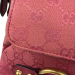 Gucci GG Vintage Pink Canvas Horsebit Shoulder Bag