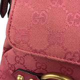 Gucci GG Vintage Pink Canvas Horsebit Shoulder Bag