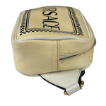 Versace Pastel Yellow Leather Logo Print Belt Bag