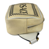 Versace Pastel Yellow Leather Logo Print Belt Bag