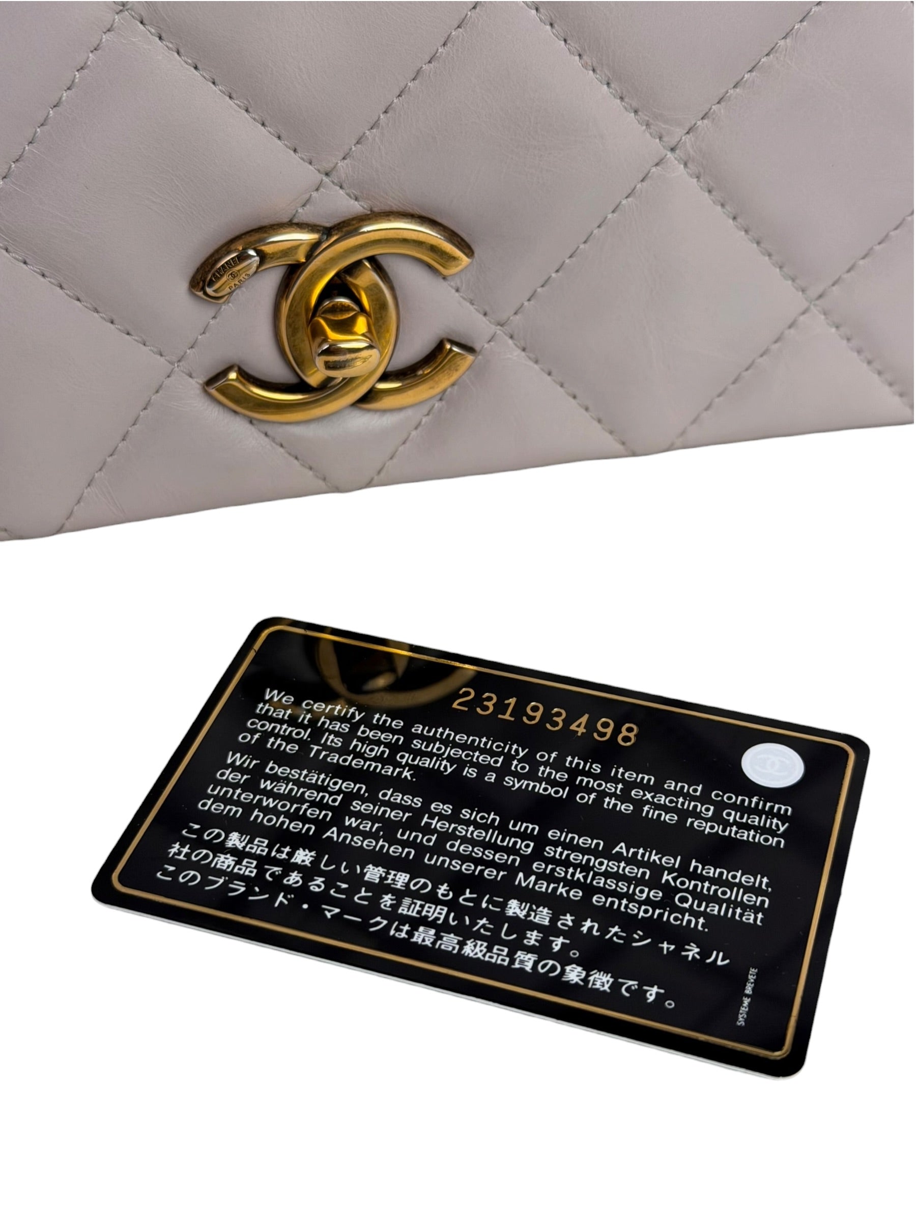 Chanel Light Lilac Calfskin Leather Quilted Flap Chain Bag