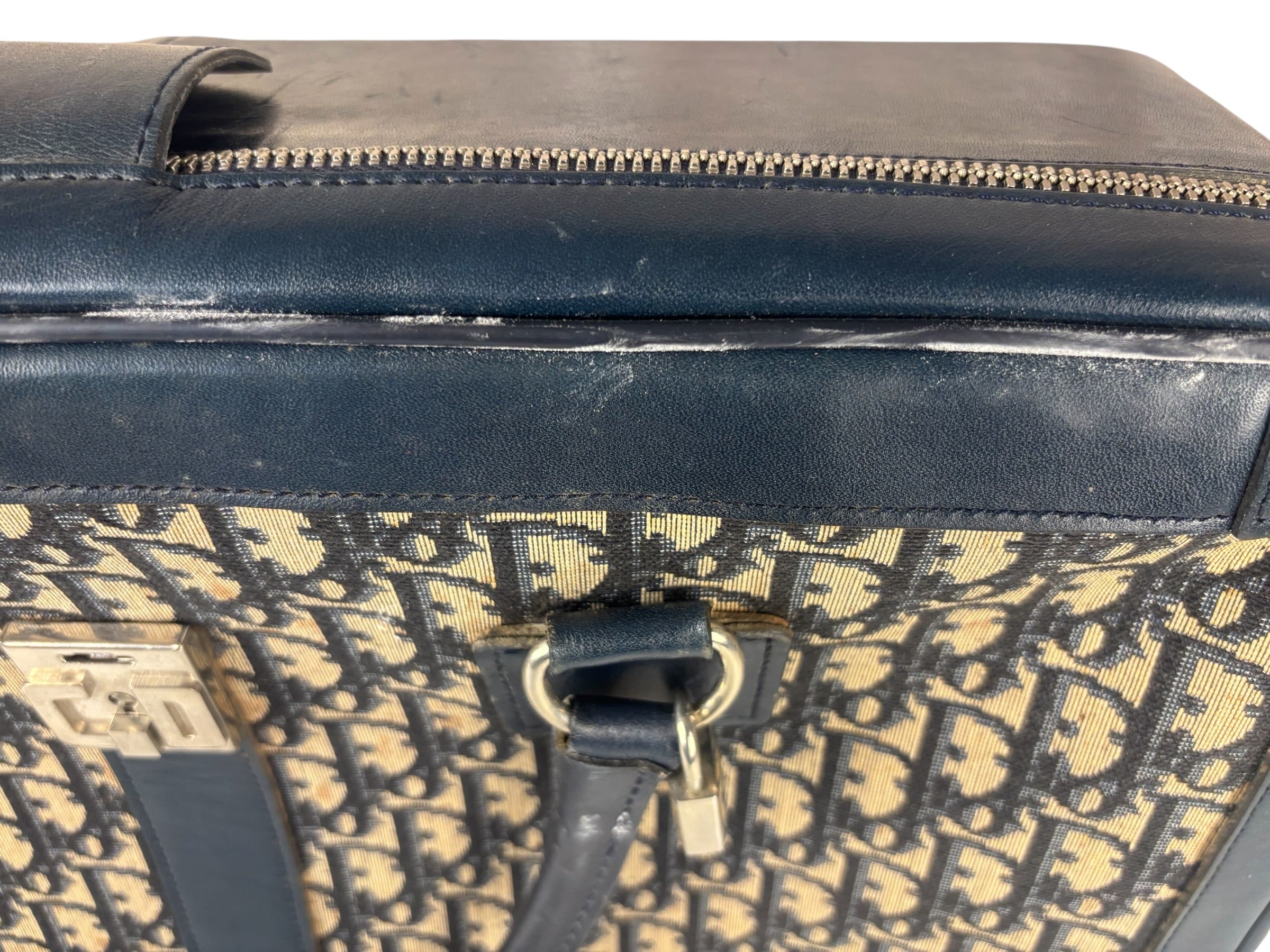 Christian Dior Vintage Navy Oblique Travel Bag
